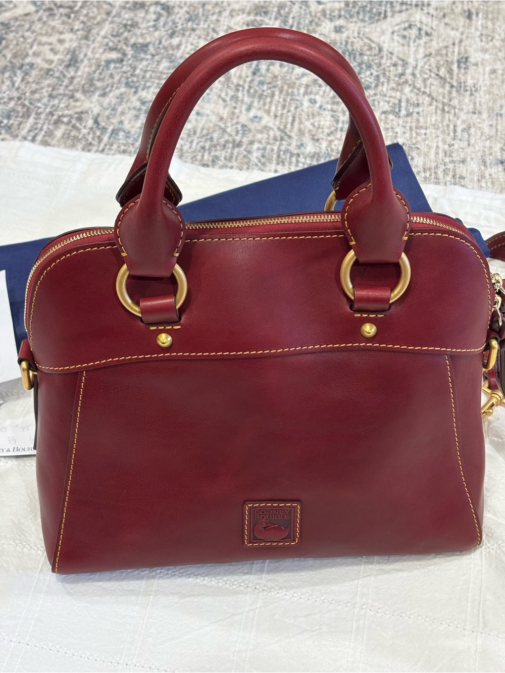 Dooney & Bourke Cameron Leather Satchel in Bordeaux